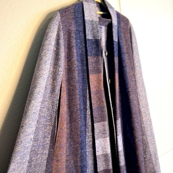 Vintage Wool Full Length Cloak with Arm Slits and Neck Tie - Picture 2 of 3